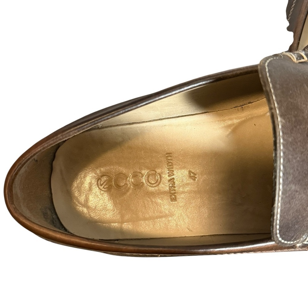 ECCO Brown Leather Slip-On Loafers EU 47 US 13 - Picture 4 of 7